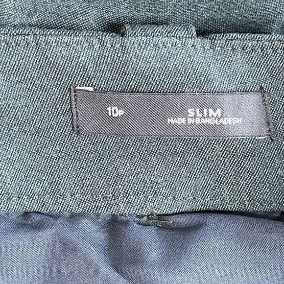 LOFT Slim Stretch Cropped Pants Heather Green 10P Petite Work Office Career - Picture 10 of 11